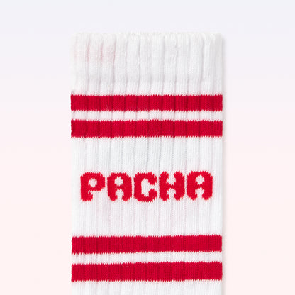 SOCK ATHLETIC KID WHITE-RED