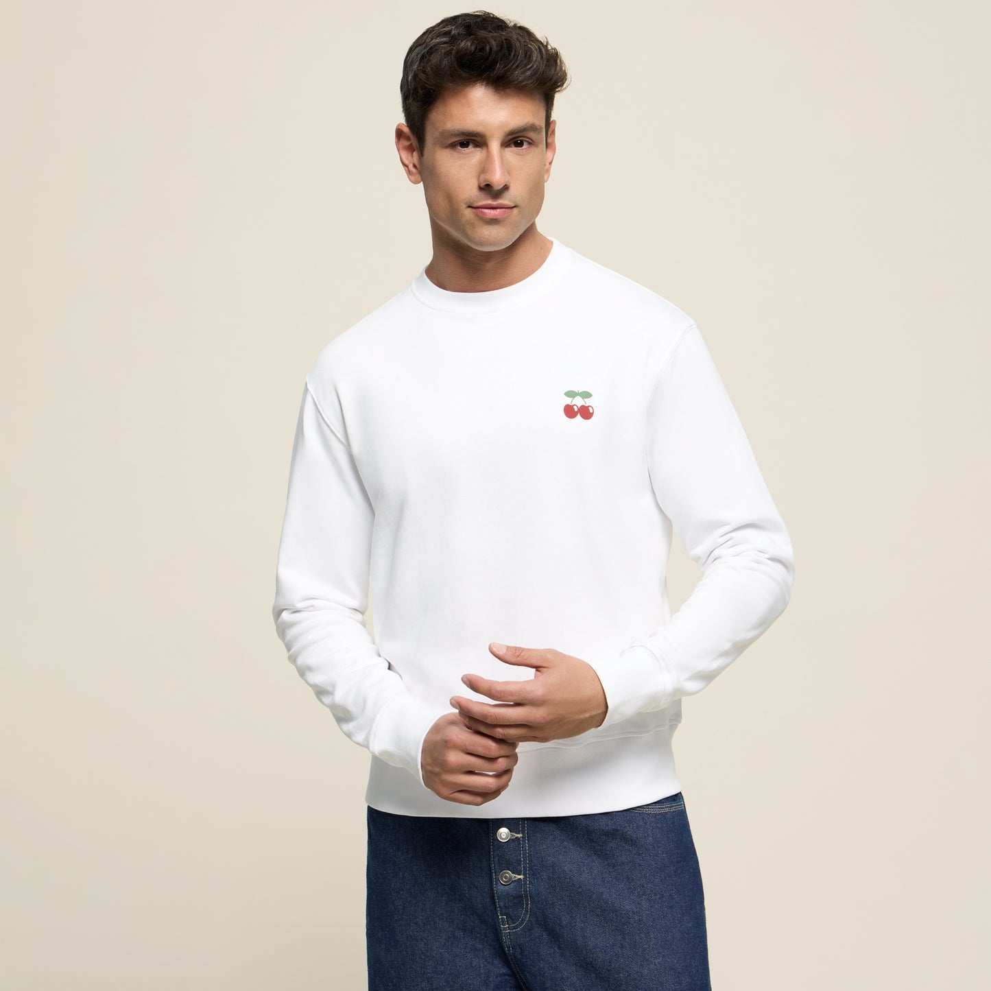 SWEATSHIRT BASIC POCKET WHITE