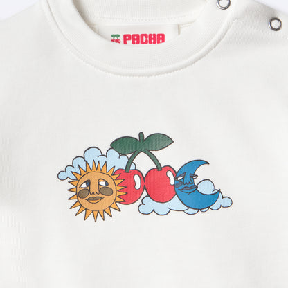 SWEATSHIRT SUN&MOON BABY OFF-WHITE