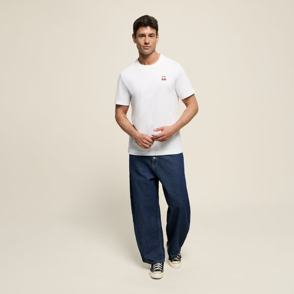 T-SHIRT BASIC POCKET WHITE-RED