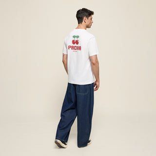Camiseta cereja com bolso