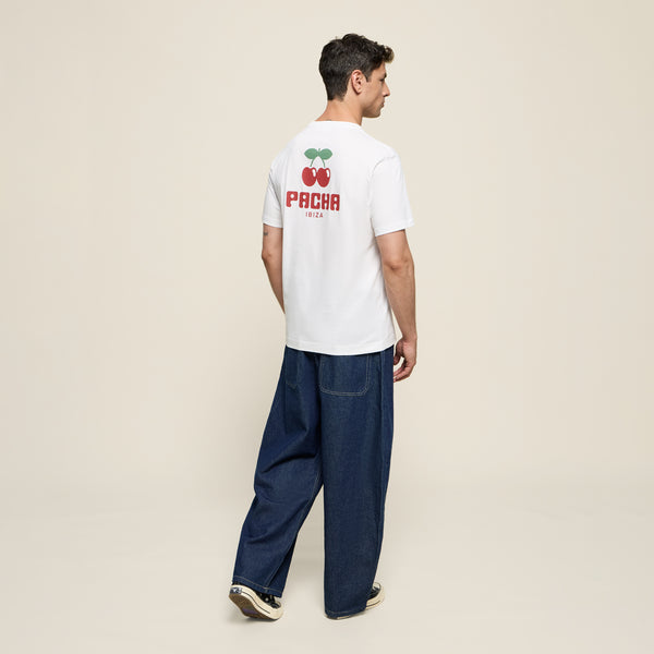 T-SHIRT BASIC POCKET WHITE-RED - second image