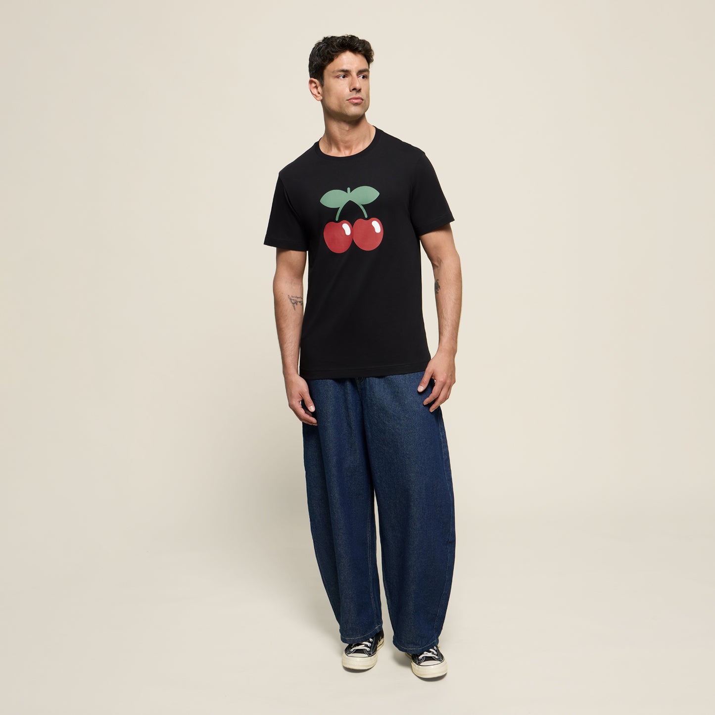 T-SHIRT BASIC CHERRY MAN BLACK