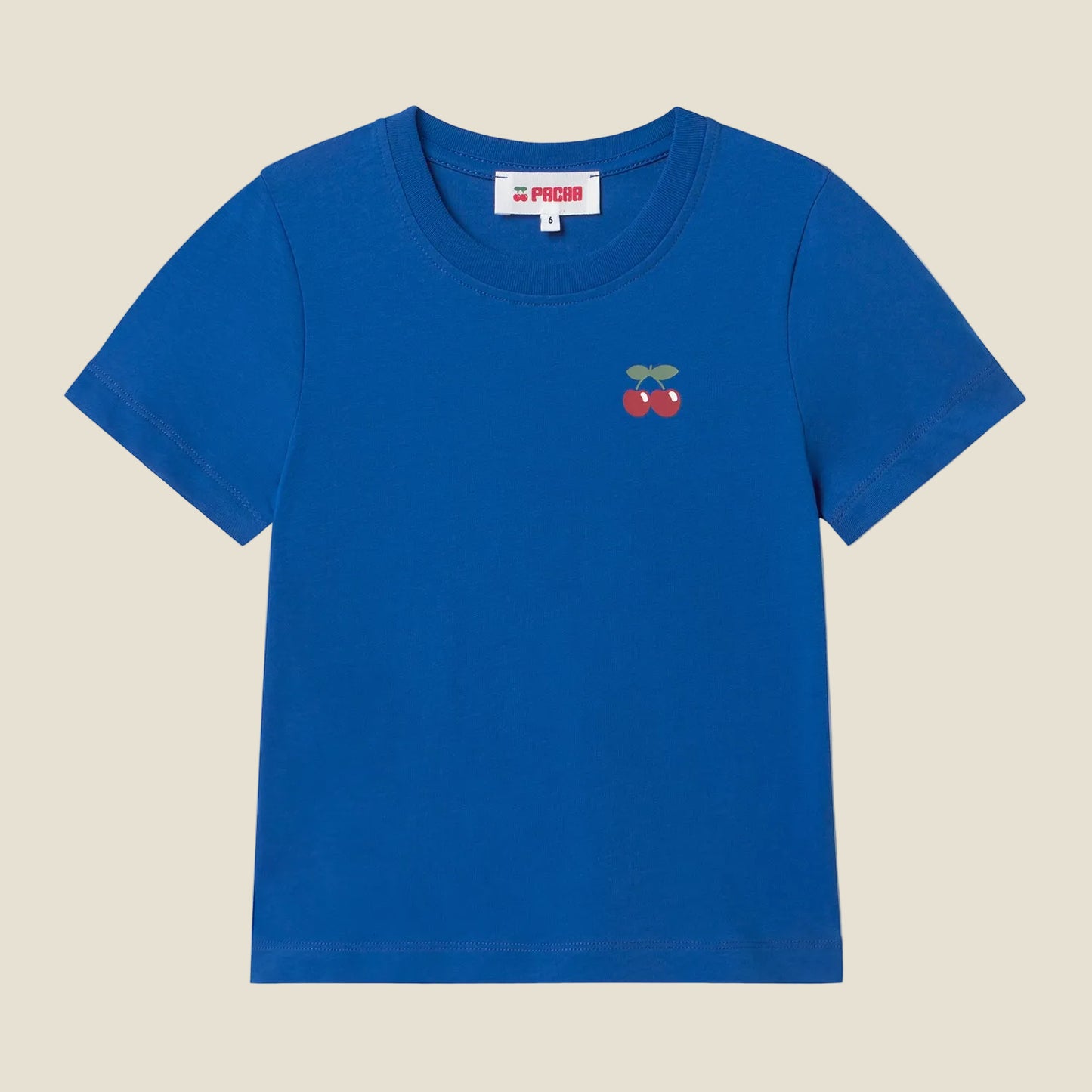 T-SHIRT CHERRY POCKET KIDS BLUE