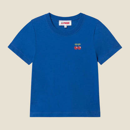 T-SHIRT CHERRY POCKET KIDS BLUE
