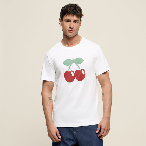 T-SHIRT BASIC CHERRY MAN WHITE