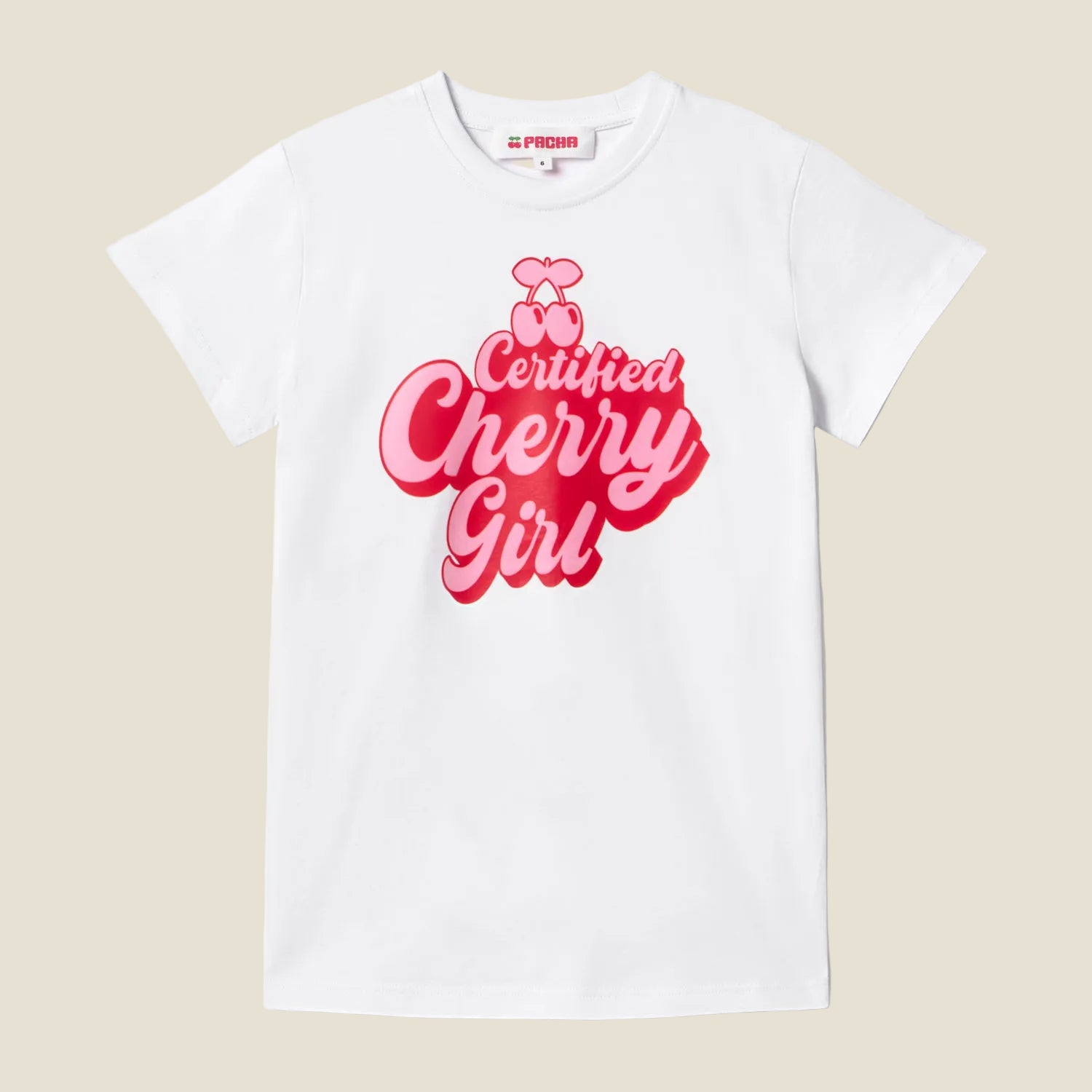 T-SHIRT CHERRY LIPS GIRL WHITE – Pacha
