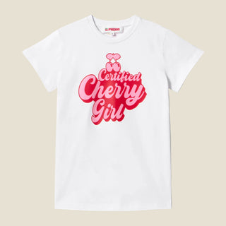 T-SHIRT CHERRY LIPS GIRL WHITE