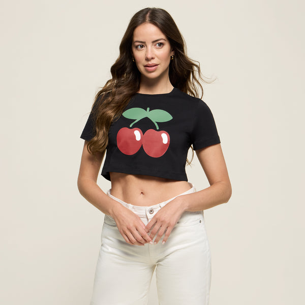 T-SHIRT CROP BASIC BLACK