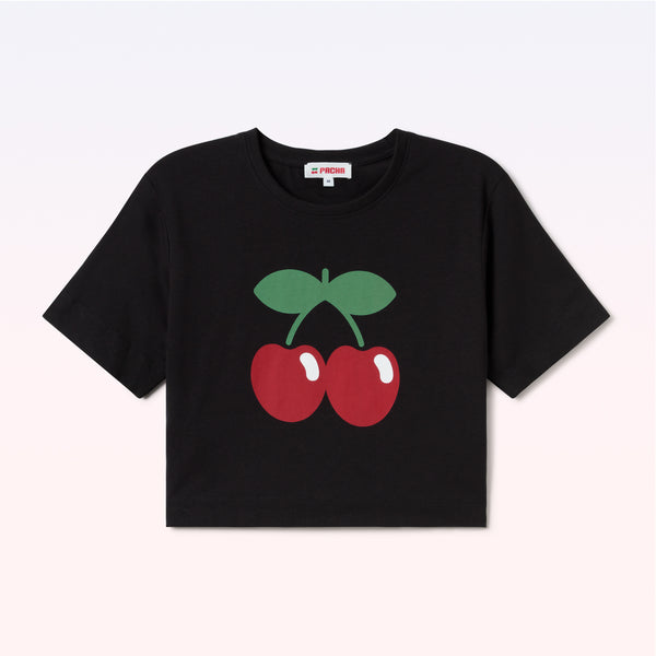 T-SHIRT CROP BASIC BLACK - second image