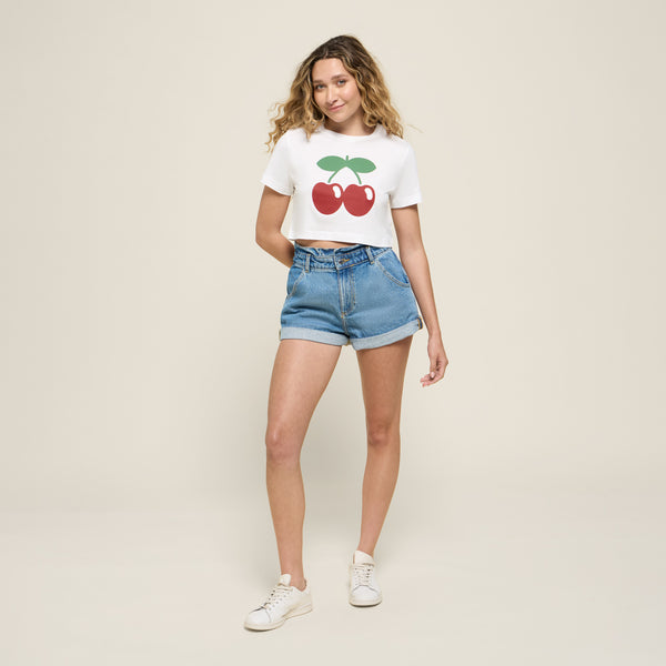 T-SHIRT CROP BASIC WHITE