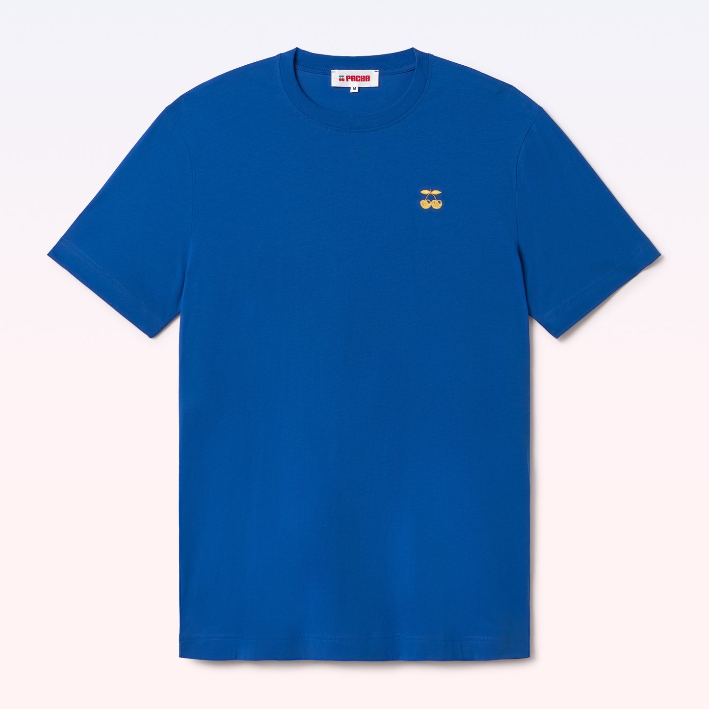 T-SHIRT EMBROIDERED CHERRY BLUE ELECTRIC
