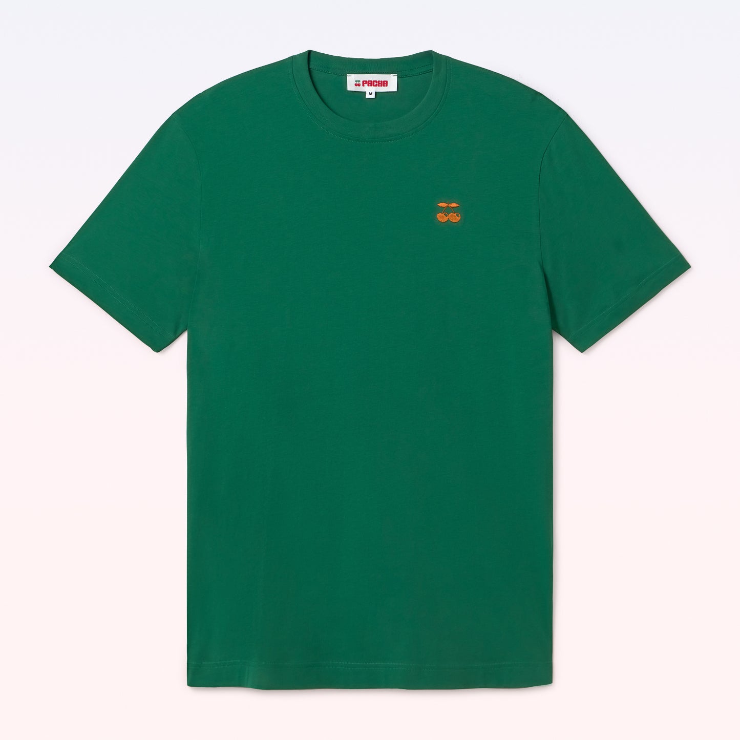 T-SHIRT EMBROIDERED CHERRY GREEN