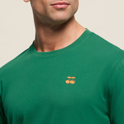 T-SHIRT EMBROIDERED CHERRY GREEN