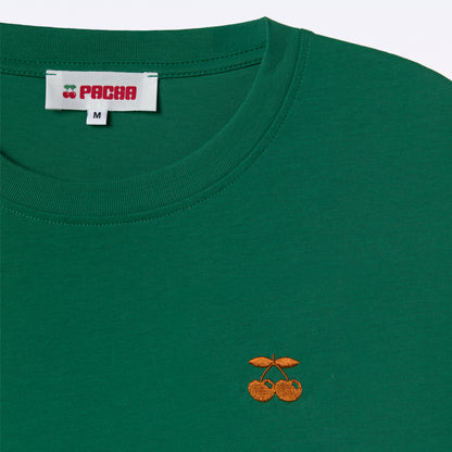 T-SHIRT EMBROIDERED CHERRY GREEN