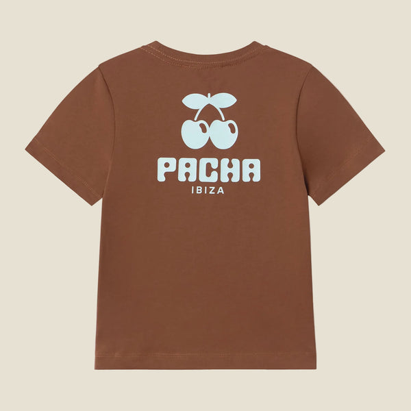 T-SHIRT CHERRY POCKET KIDS BROWN - second image