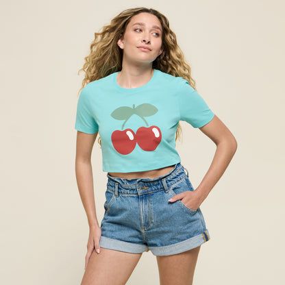 T-SHIRT CROP BASIC TURQUOISE