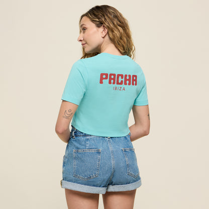 T-SHIRT CROP BASIC TURQUOISE