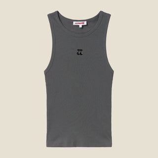 RIBBED TANK TOP CHERRY DARK GREY