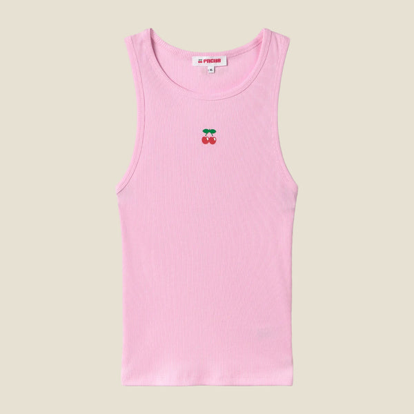 RIBBED TANK TOP CHERRY PINK
