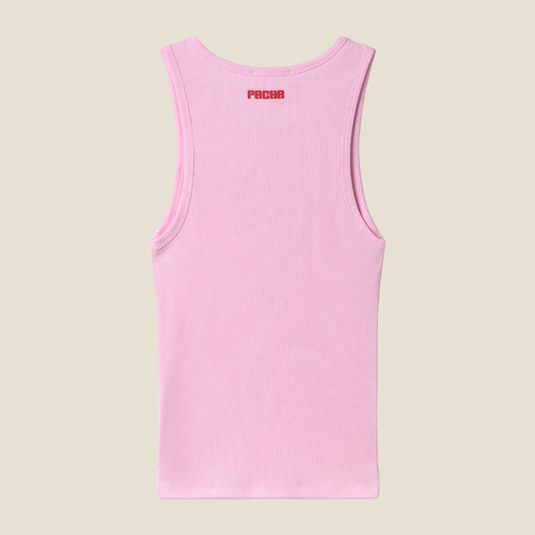 RIBBED TANK TOP CHERRY PINK - second image