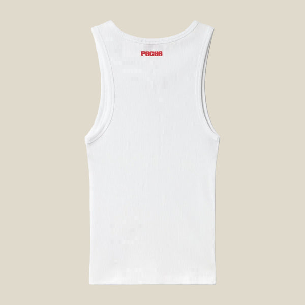 RIBBED TANK TOP CHERRY WHITE - second image