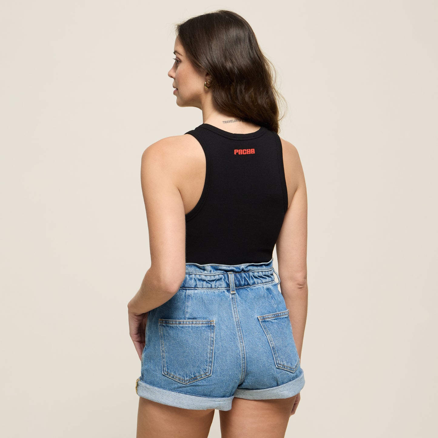 RIBBED TANK TOP CHERRY BLACK