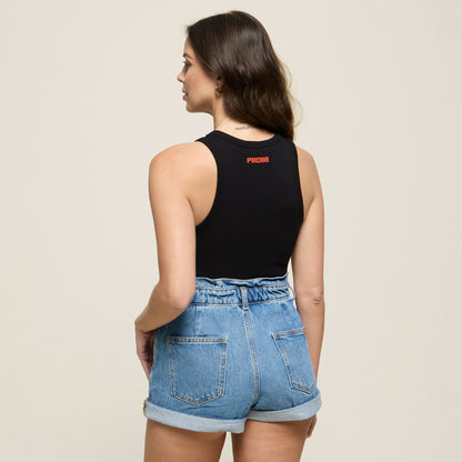 RIBBED TANK TOP CHERRY BLACK