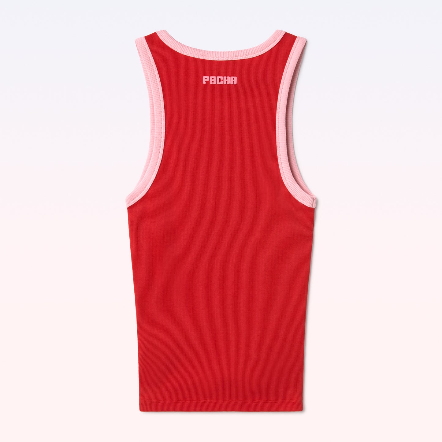 RIBBED TANK TOP CHERRY RED