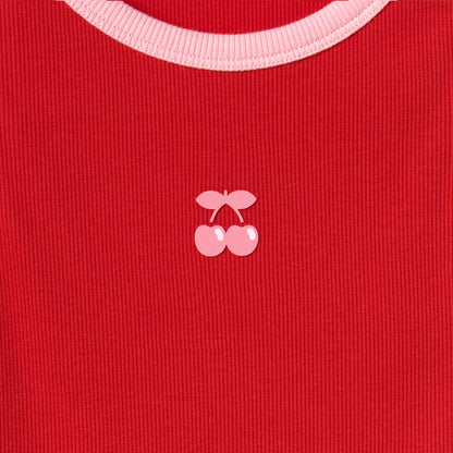 RIBBED TANK TOP CHERRY RED