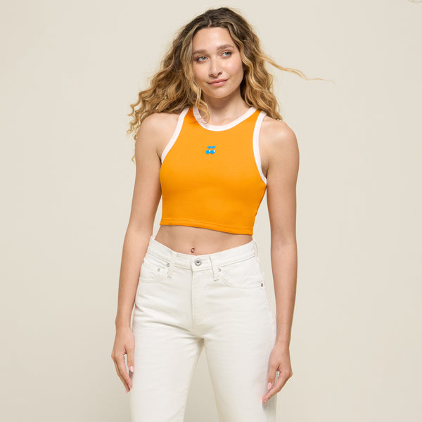 RIBBED CROP TOP CHERRY ORANGE