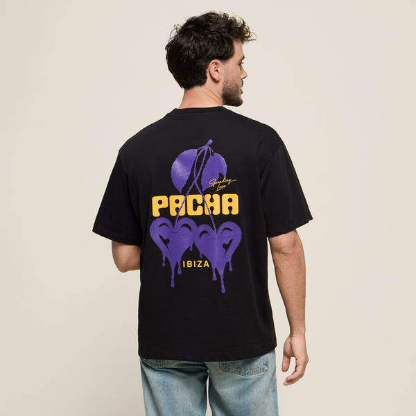 T-SHIRT WILD HEART BLACK-LILAC