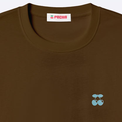 GENDERLESS T-SHIRT BASIC POCKET BROWN