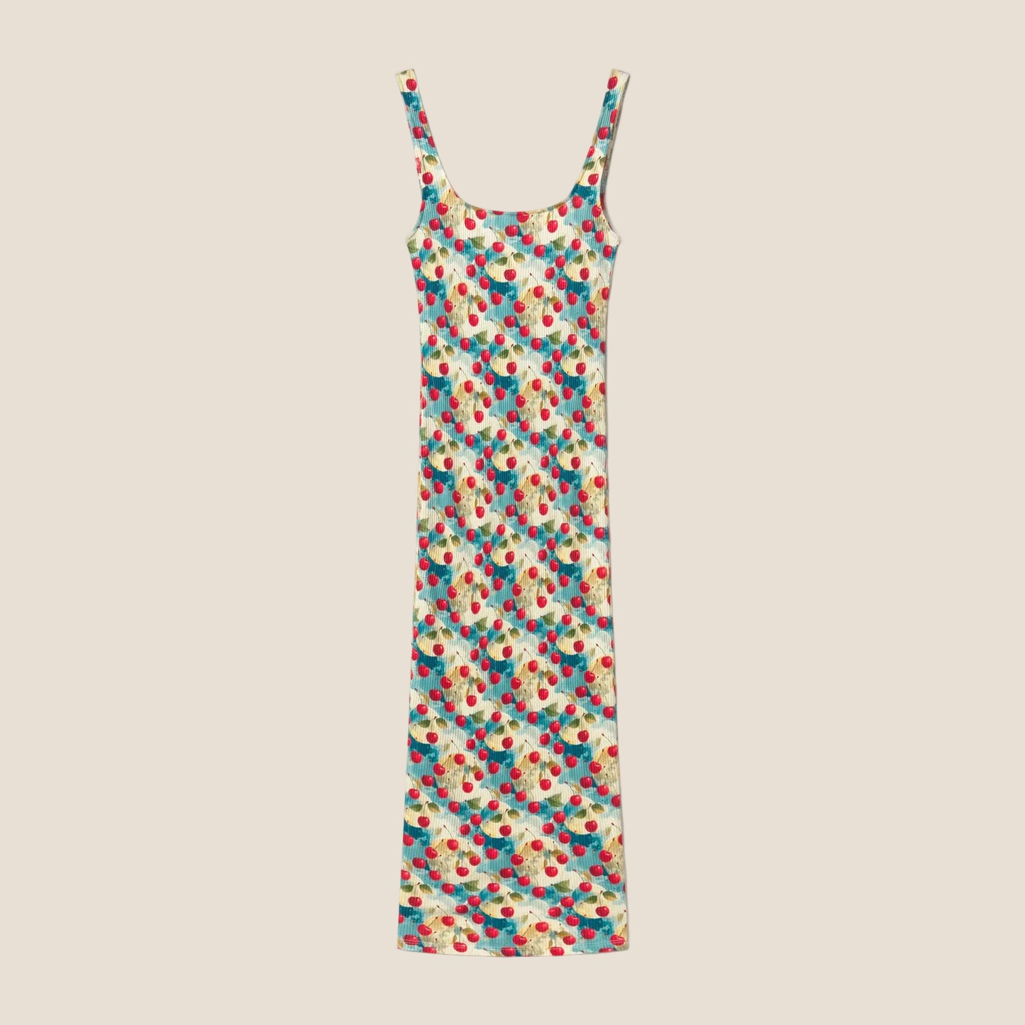 DRESS MIDI RIB LIGHT-BLUE