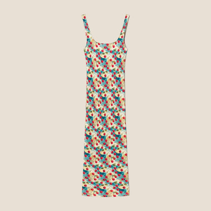 DRESS MIDI RIB LIGHT-BLUE