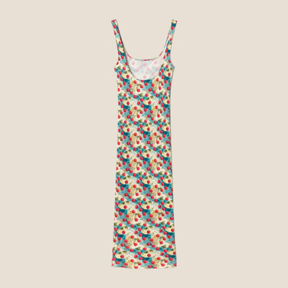 DRESS MIDI RIB LIGHT-BLUE