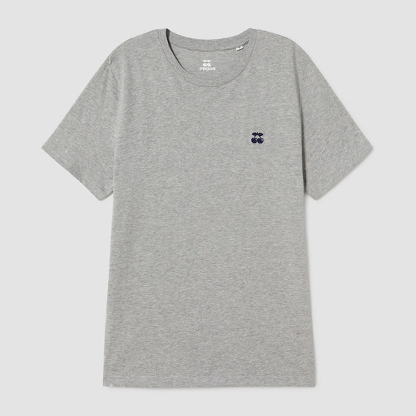 T-SHIRT EMBROIDERED CHERRY GREY